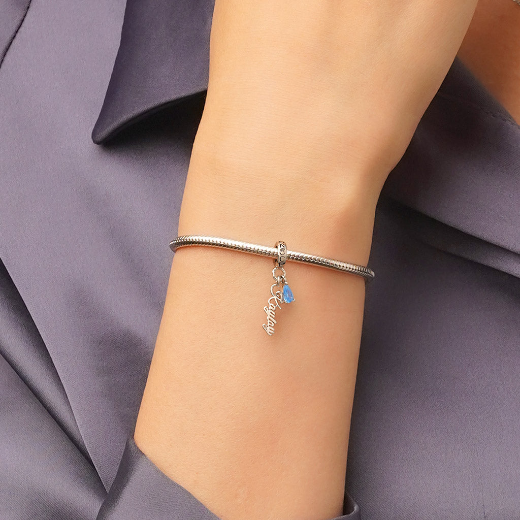 Gnoce Engravable Hollow Name Birthstone Pendant Dangle Charm_7