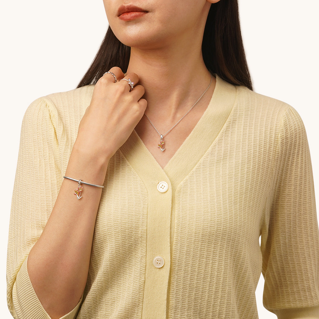 Gnoce Temple of Flora Superb Lily Pendant Dangle Charm_4