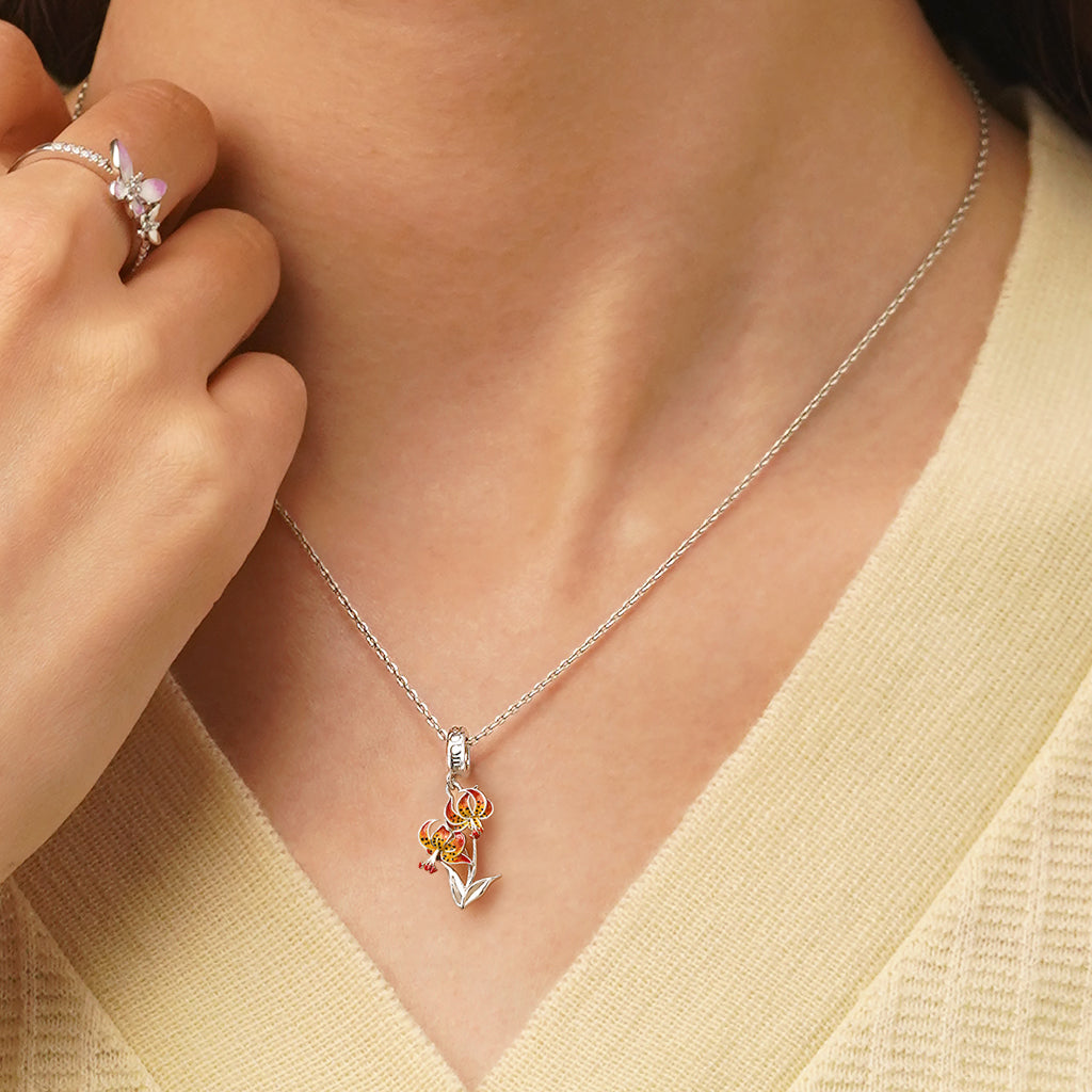 Gnoce Temple of Flora Superb Lily Pendant Dangle Charm_5