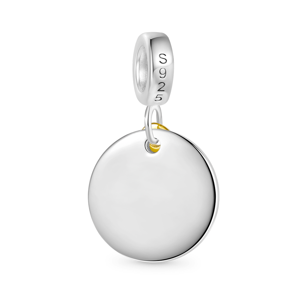 Gnoce Father Daughter Emotional Heart Pendant Dangle Charm_2