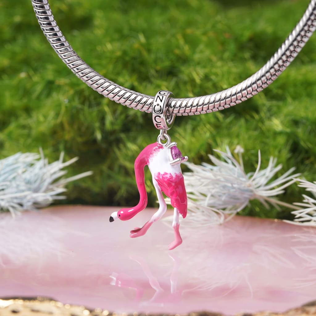 Gnoce American Flamingo Pendant Dangle Charm_3