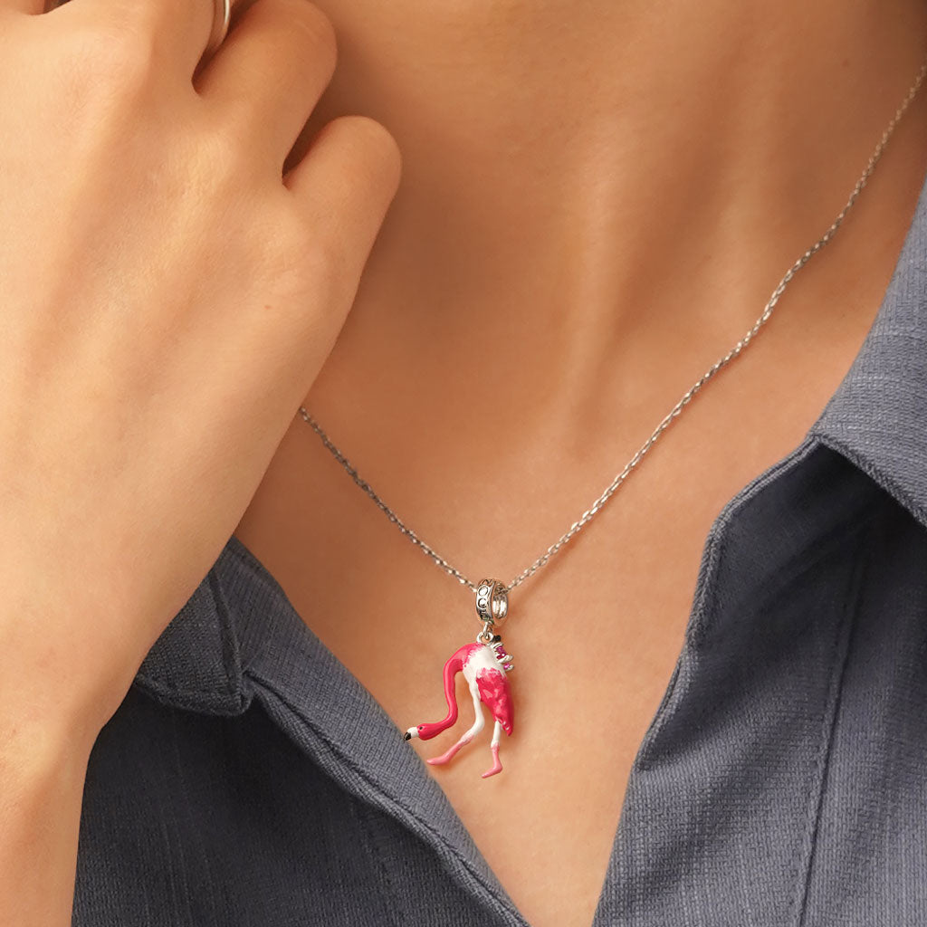 Gnoce American Flamingo Pendant Dangle Charm_5