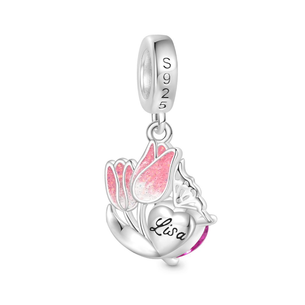 Gnoce Tulips Engravable Heart Charm_3