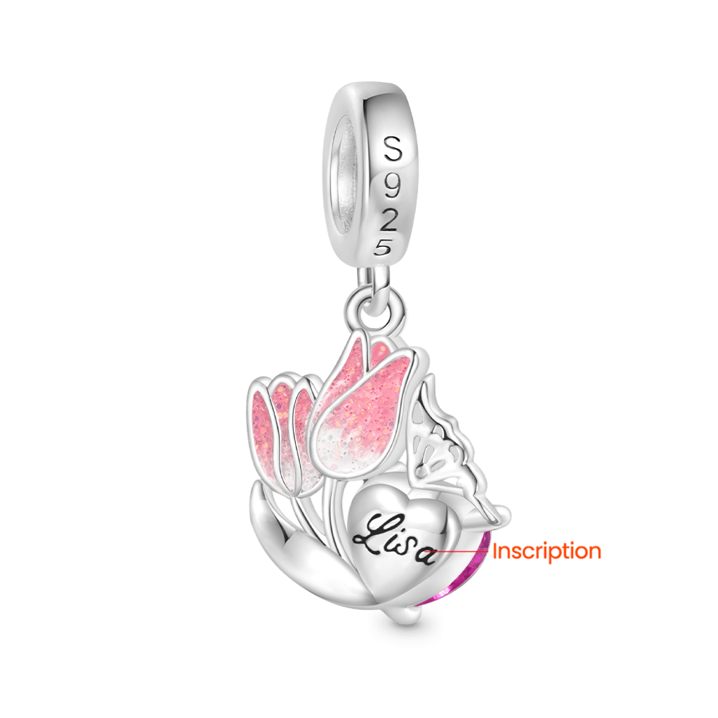 Gnoce Tulips Engravable Heart Charm_2
