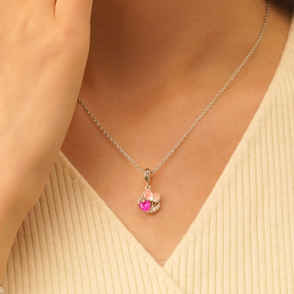 Gnoce Tulips Engravable Heart Charm_6