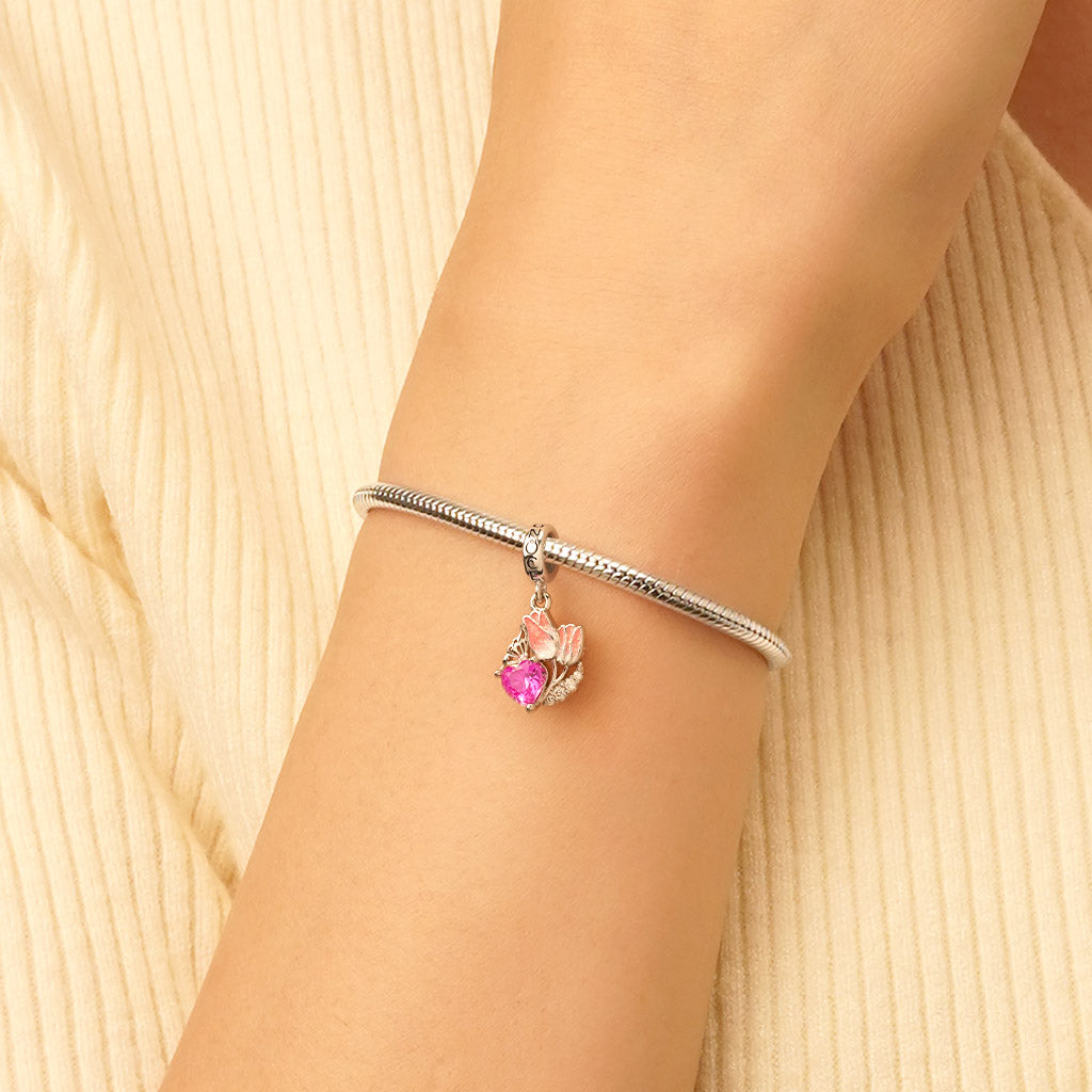Gnoce Tulips Engravable Heart Charm_7