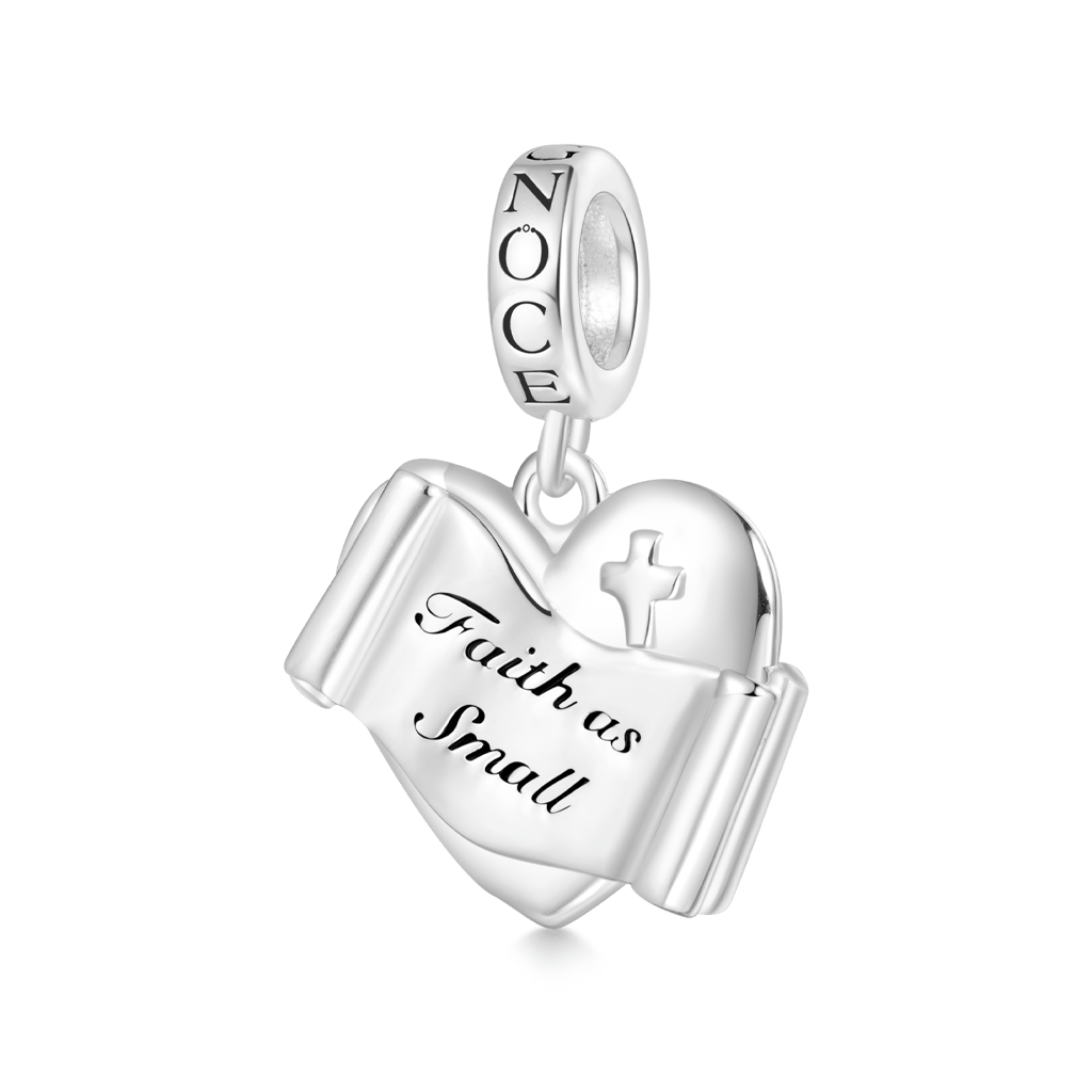 Gnoce "Faith as Small as a Mustard Seed" Heart Religious Pendant Dangle Charm_1