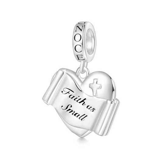 Gnoce "Faith as Small as a Mustard Seed" Heart Religious Pendant Dangle Charm_1