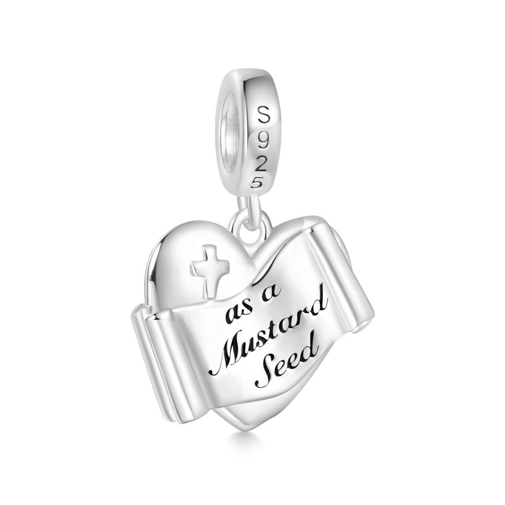 Gnoce "Faith as Small as a Mustard Seed" Heart Religious Pendant Dangle Charm_2