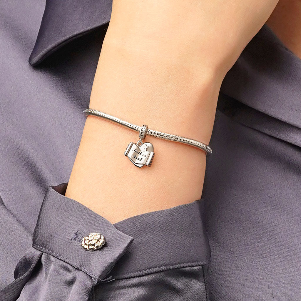 Gnoce "Faith as Small as a Mustard Seed" Heart Religious Pendant Dangle Charm_6