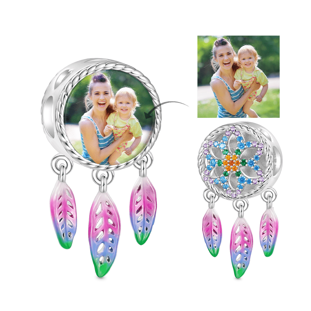 Gnoce Rainbow Dream Catcher Personalized Photo Charm_1