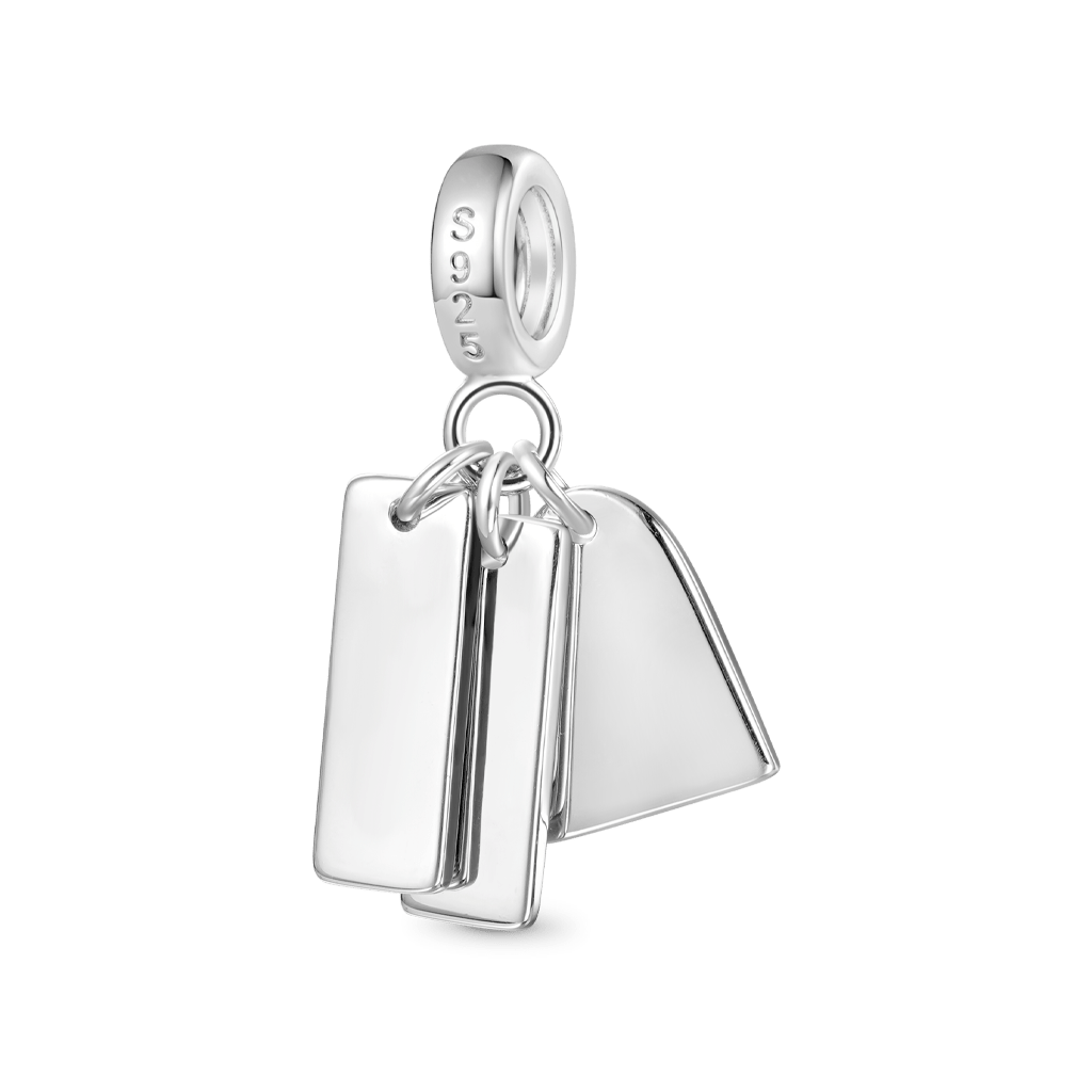 Gnoce Heart Engravable Triple Pendant Dangle Charm_3