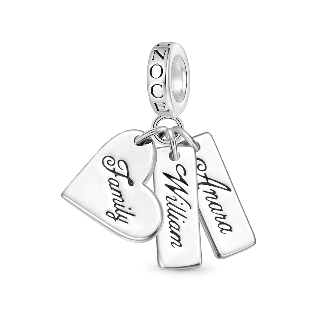 Gnoce Heart Engravable Triple Pendant Dangle Charm_1