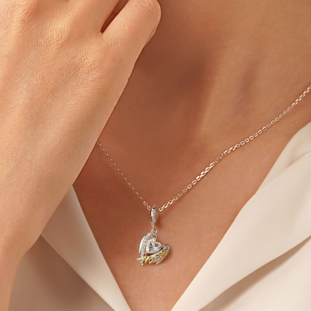 Gnoce Mother's Day Wings of Love Pendant Dangle Charm_5