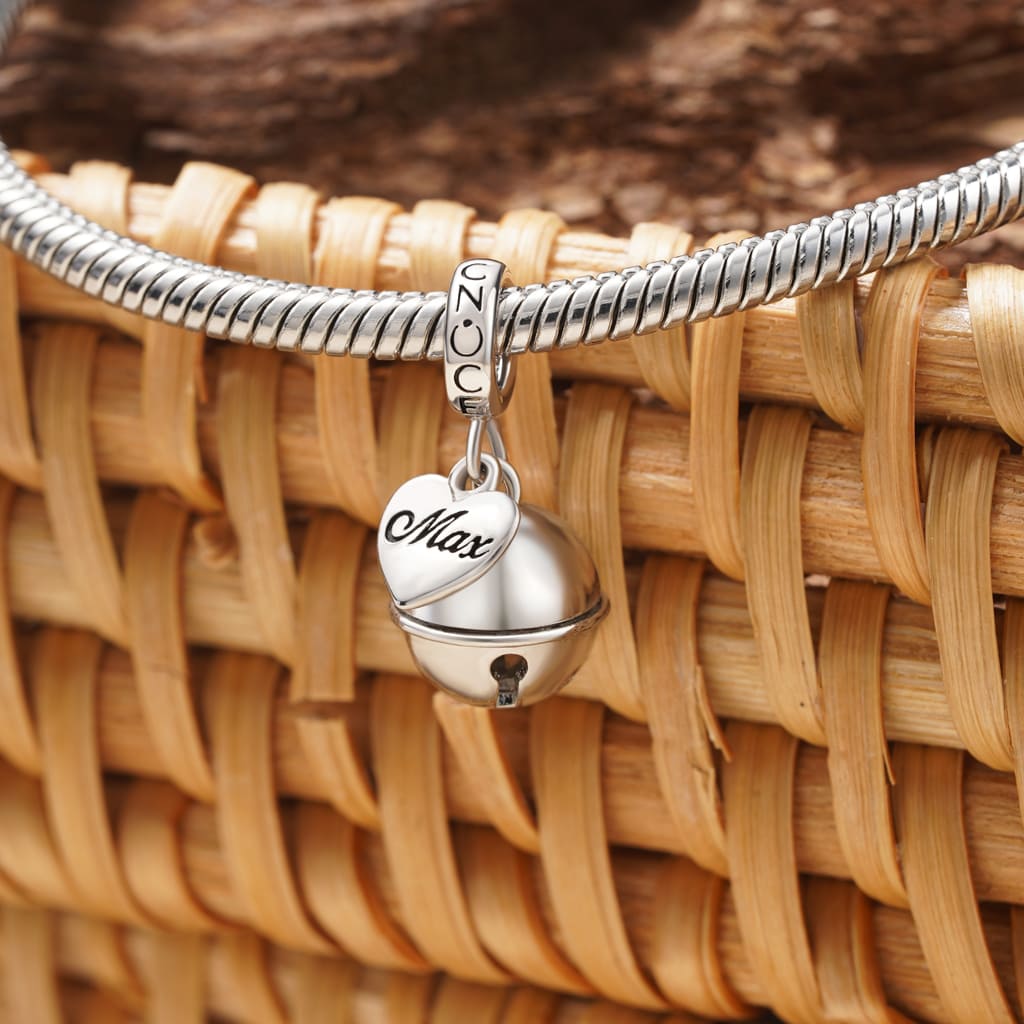 Gnoce Engravable Heart Pet Collar Bell Pendant Dangle Charm_4