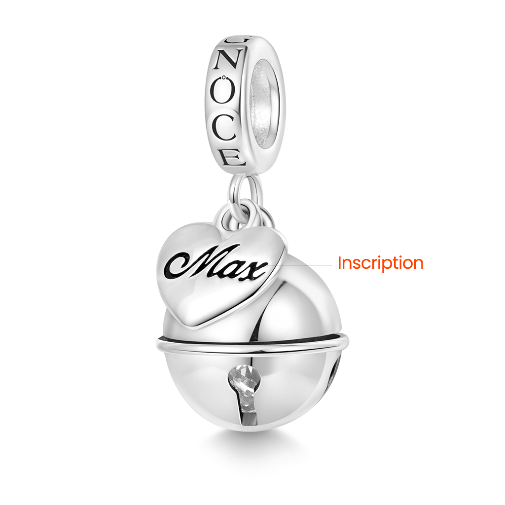 Gnoce Engravable Heart Pet Collar Bell Pendant Dangle Charm_2