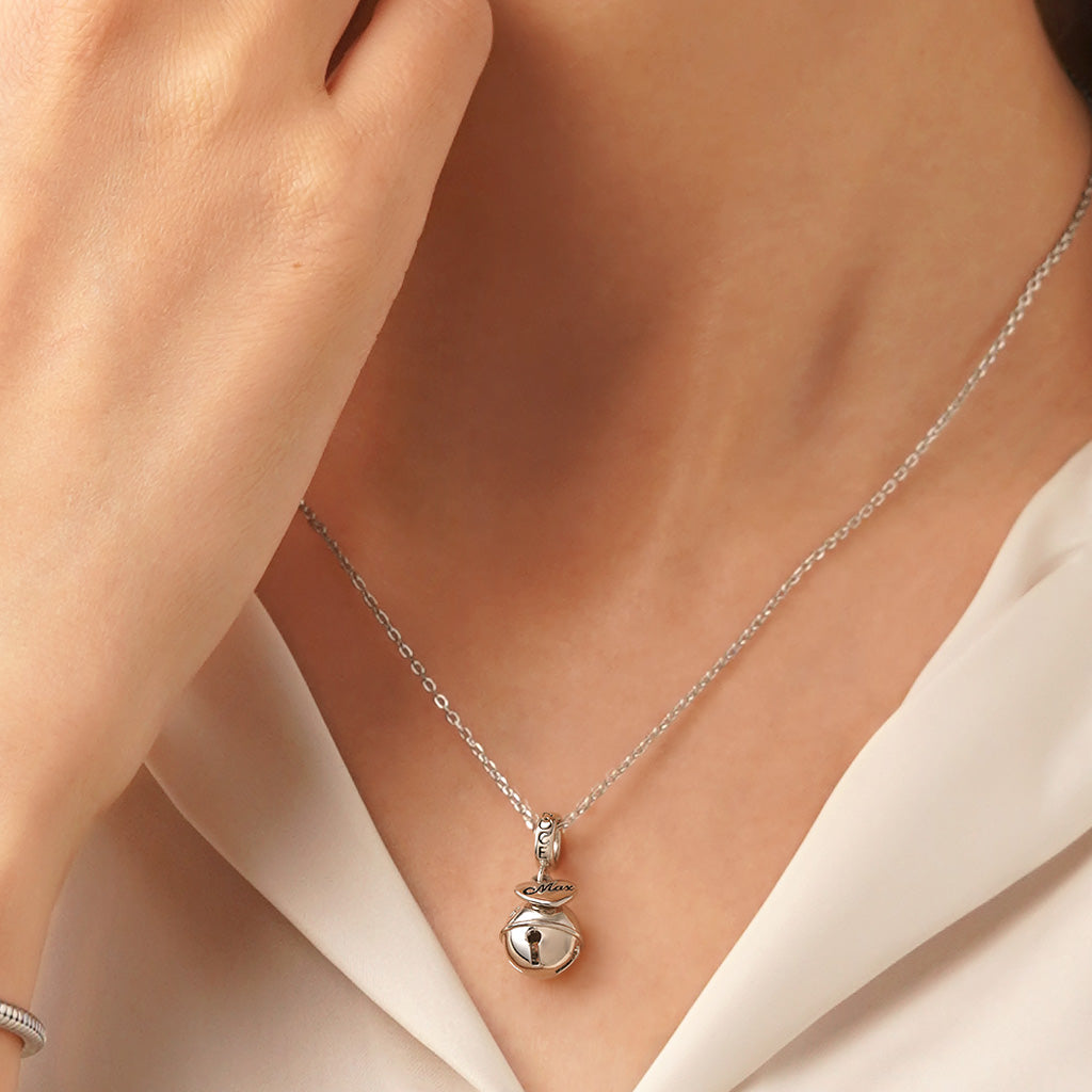 Gnoce Engravable Heart Pet Collar Bell Pendant Dangle Charm_6