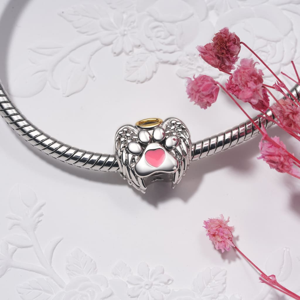Gnoce Engravable Memorial Pet Wings of Love Charm_4