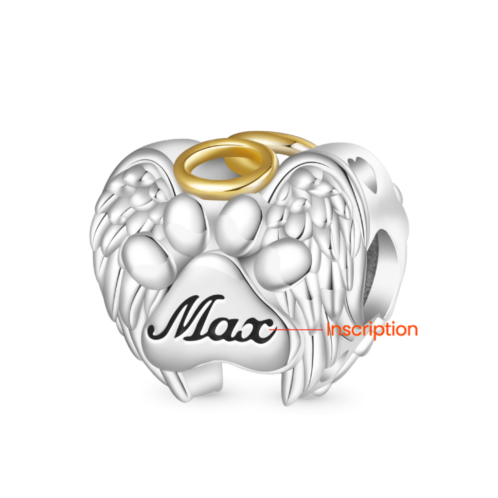Gnoce Engravable Memorial Pet Wings of Love Charm_2