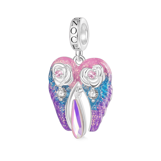 Gnoce “My love My life” Angel Wing Pendant Dangle Charm_1