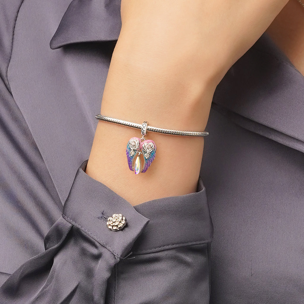 Gnoce “My love My life” Angel Wing Pendant Dangle Charm_5