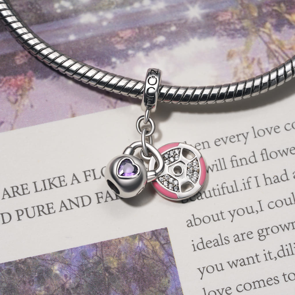 Gnoce Kettlebell & Barbell Plate Pendant Dangle Charm_3