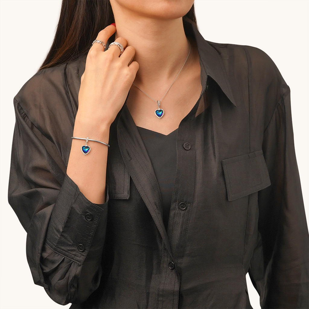 Gnoce Ocean Heart Pendant Dangle Charm_4