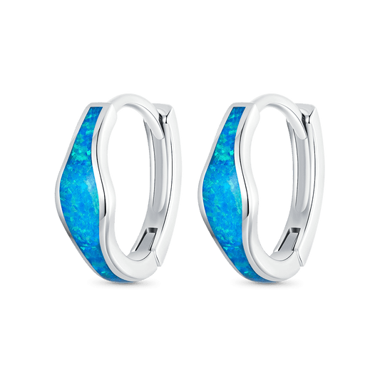 Gnoce Blue Opal Hoop Earrings_1