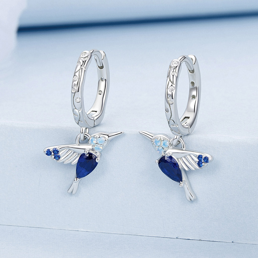 Gnoce Blue Hummingbird Stud Earrings_3