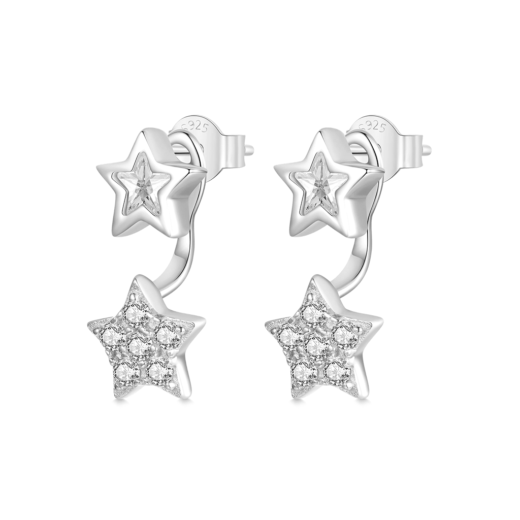 Gnoce Star Front Back Stud Earrings_1