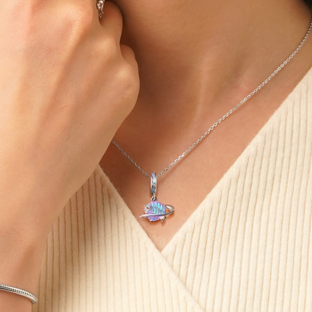 Gnoce Color Shell Planet Pendant Dangle Charm_6