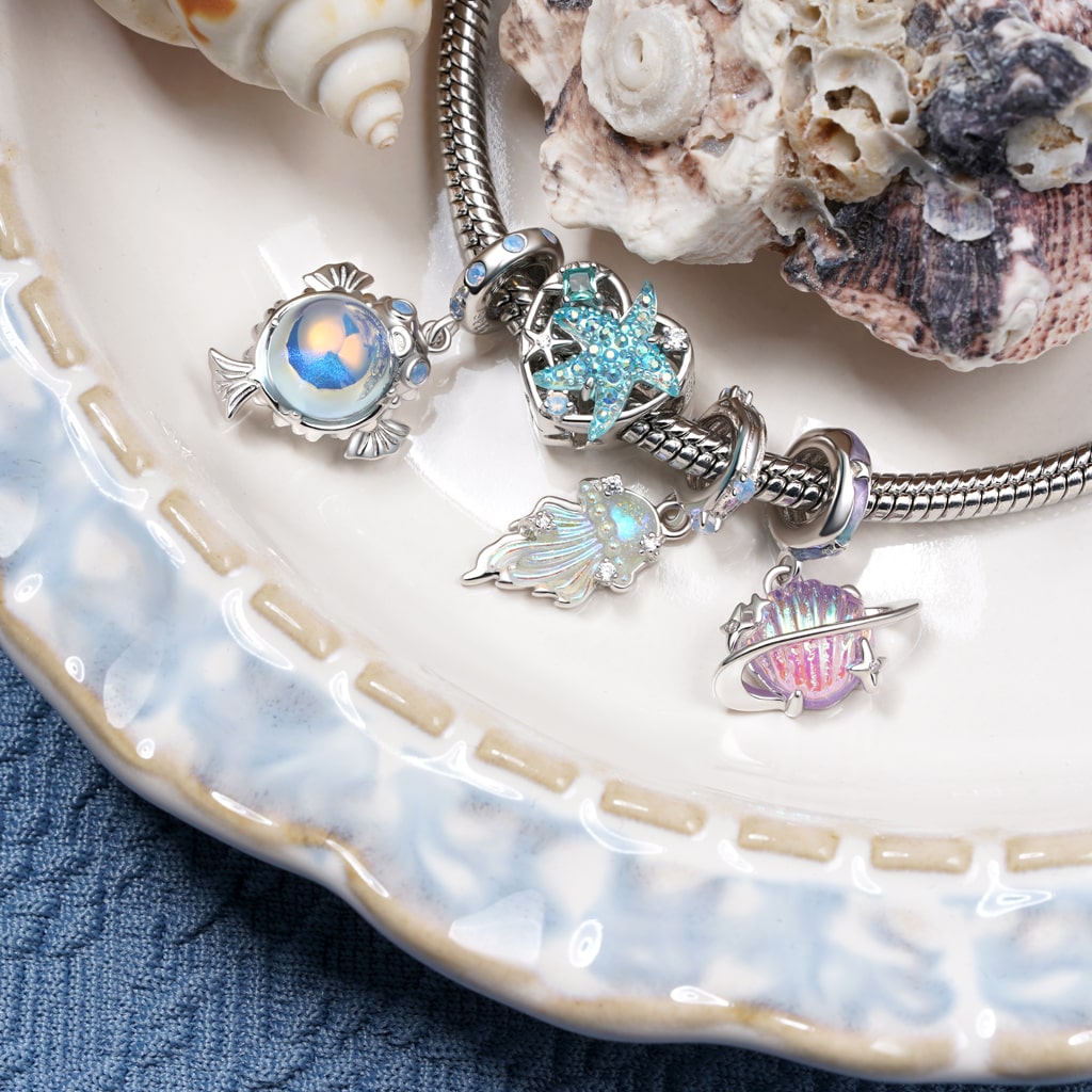 Gnoce Color Shell Planet Pendant Dangle Charm_4