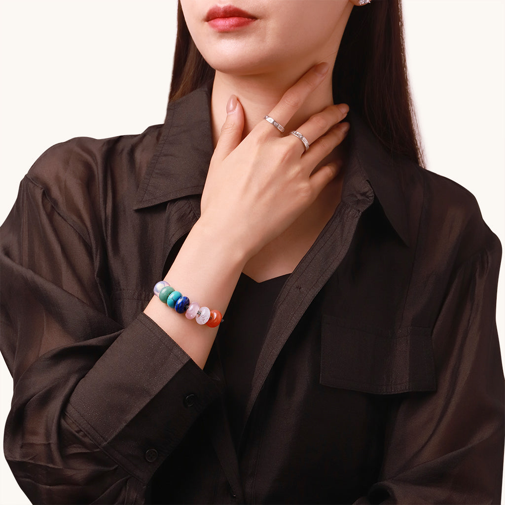 Gnoce White Crystal Circle Large Hole Charm_3