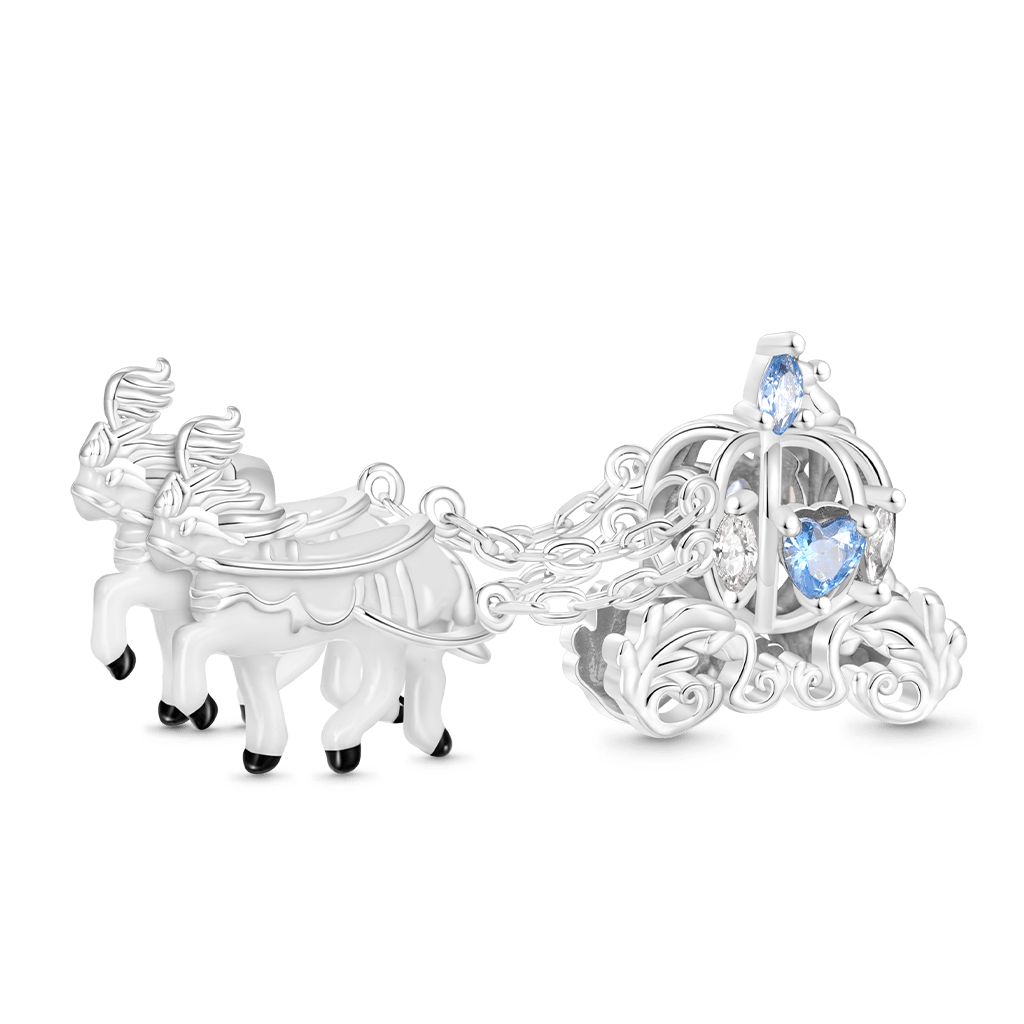 Gnoce White Horse Pumpkin Carriage Charm_1