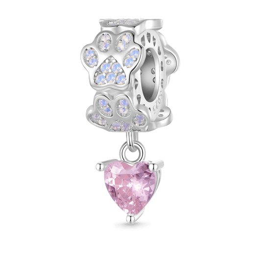 Gnoce Pink Paw Print Opal Charm_1