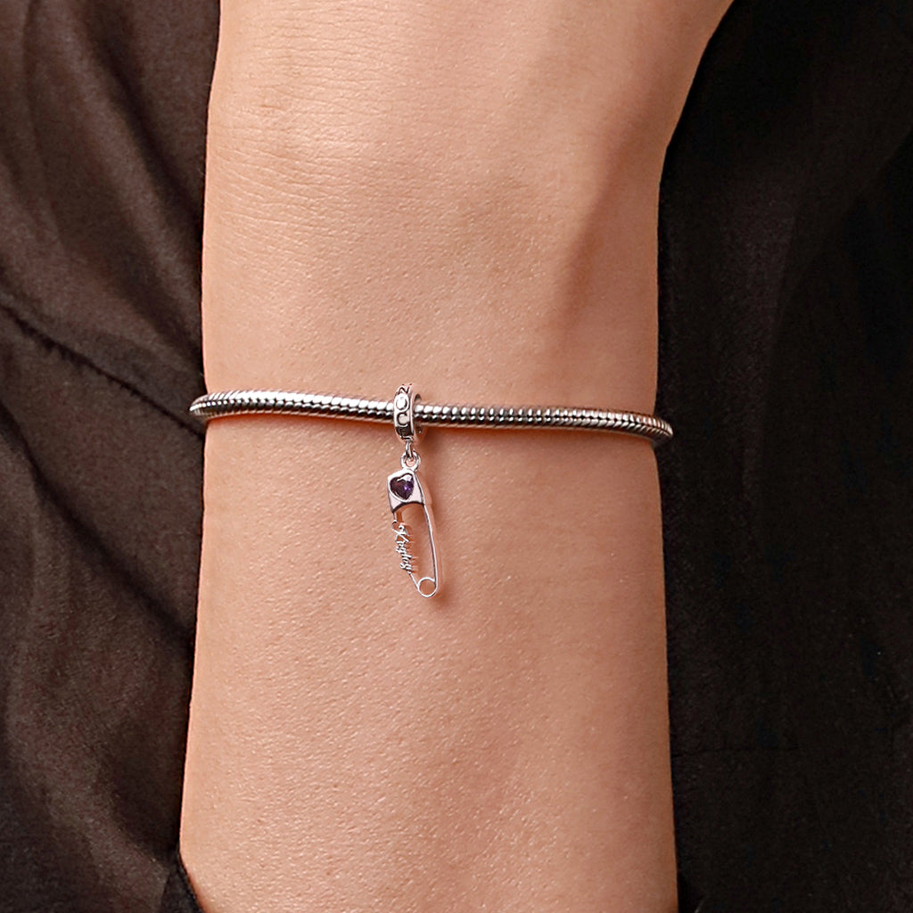 Gnoce Engravable Pin Birthstone Pendant Dangle Charm_7