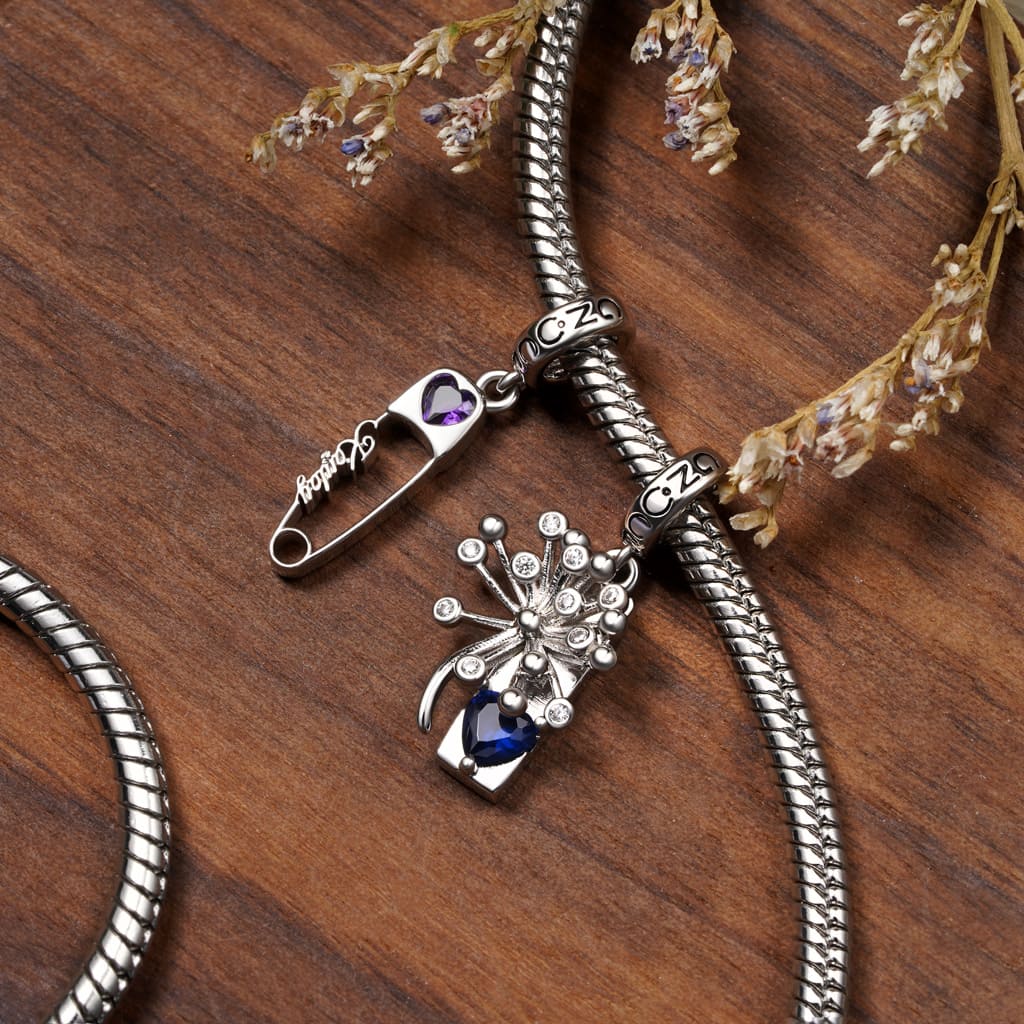 Gnoce Engravable Pin Birthstone Pendant Dangle Charm_4