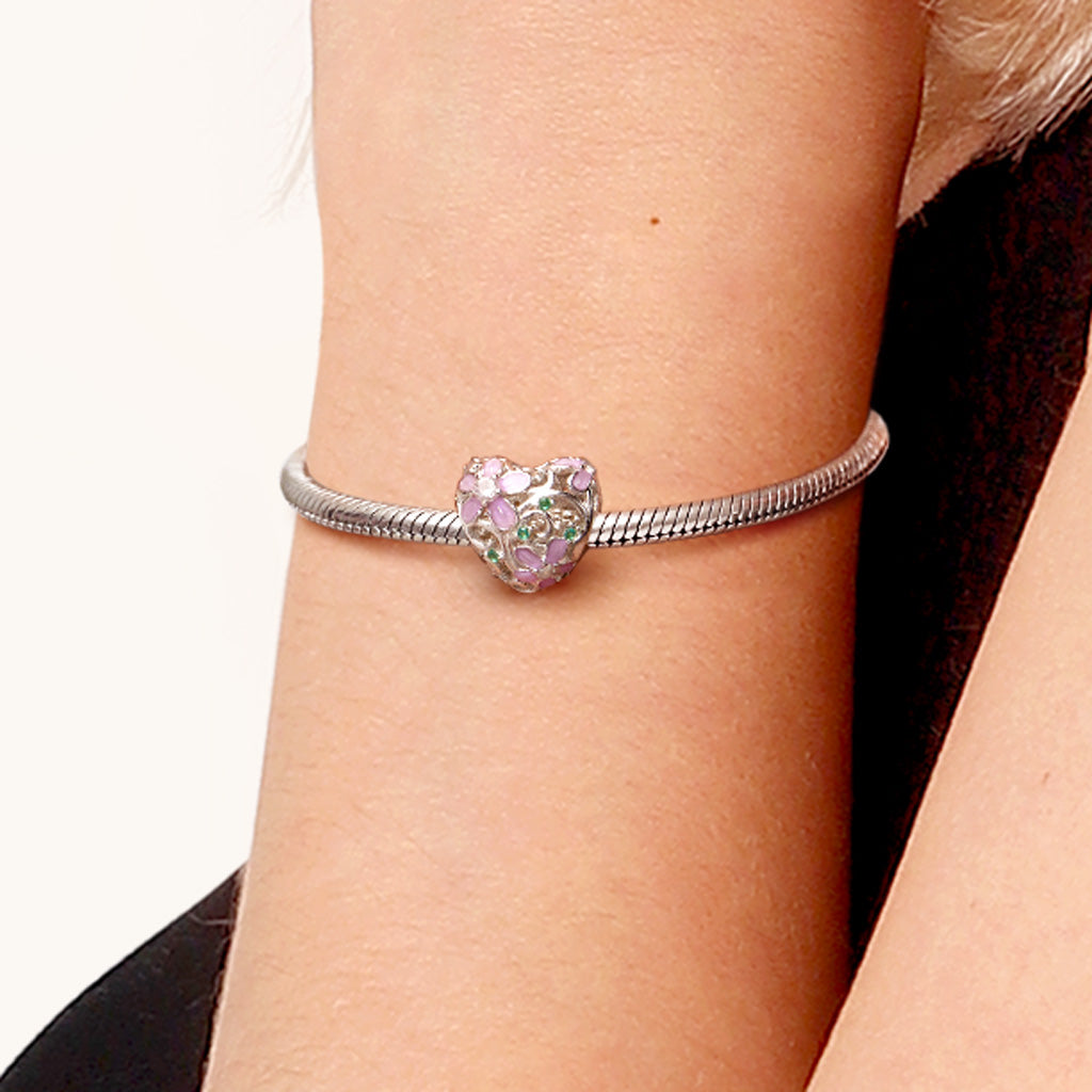 Gnoce Heart Flower Vine Charm_5