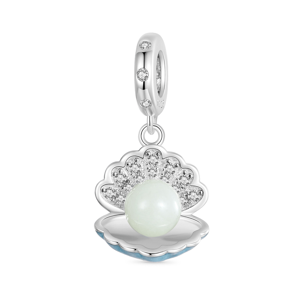 Gnoce Light Blue Shell Glow-in-the-Dark Pendant Dangle Charm_2