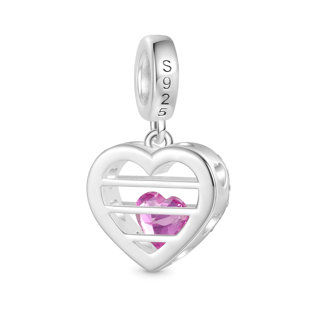 Gnoce Sealed Love Heart Birthstone Pendant Dangle Charm_3