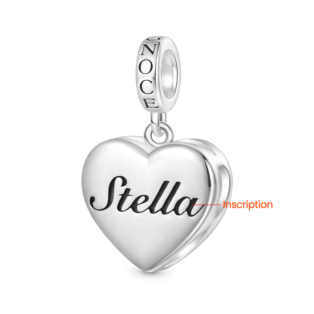 Gnoce Infinite Love Heart Engravable Birthstone Pendant Dangle Charm_3