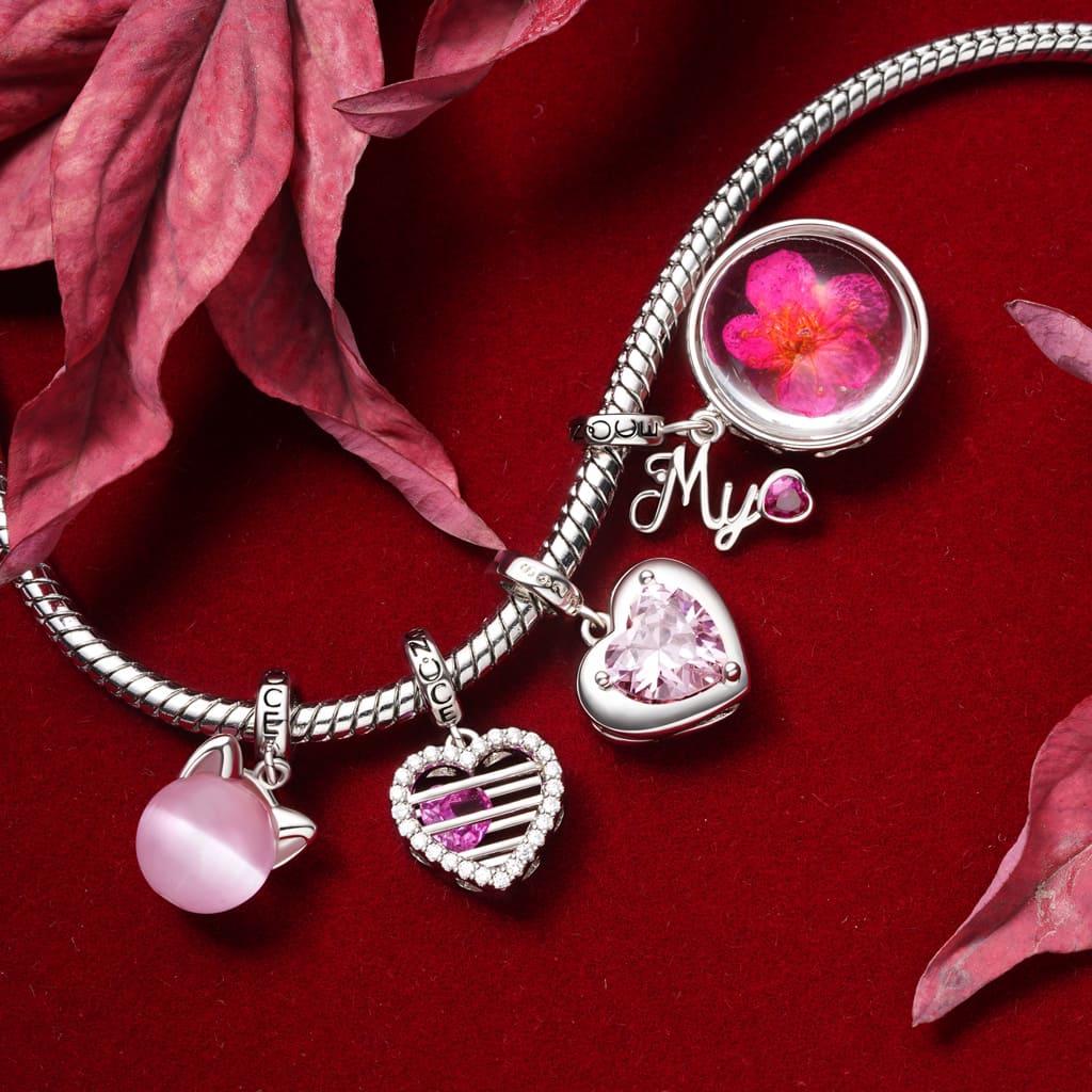 Gnoce Infinite Love Heart Engravable Birthstone Pendant Dangle Charm_4