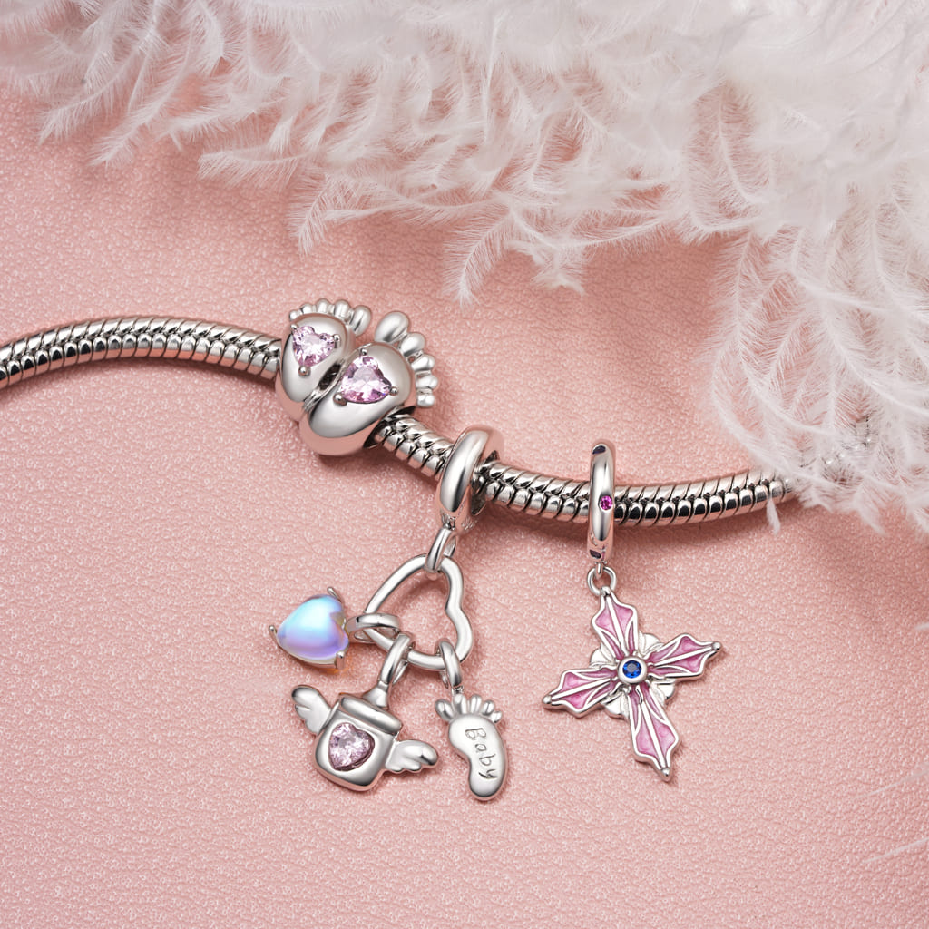 Gnoce Pink Cross Pendant Dangle Charm_3