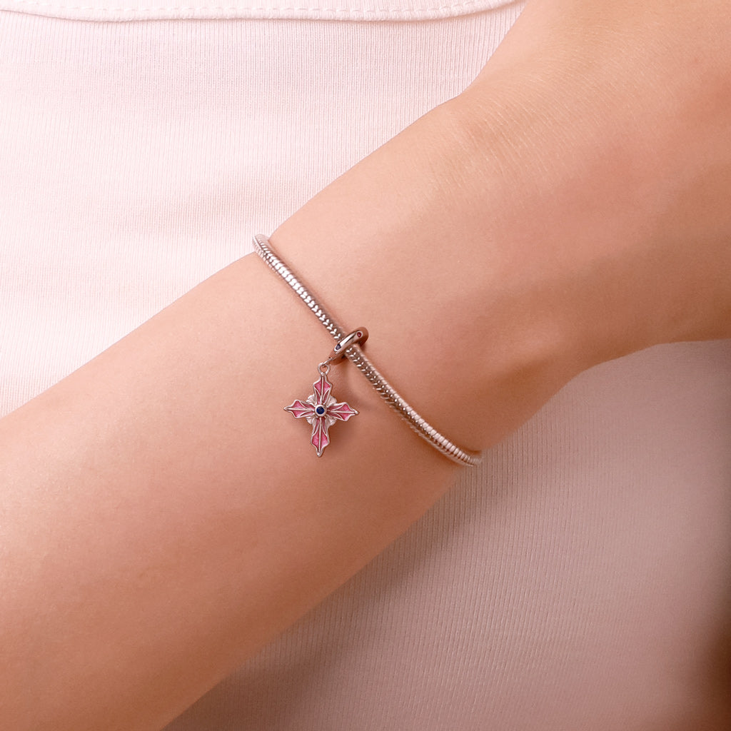 Gnoce Pink Cross Pendant Dangle Charm_6