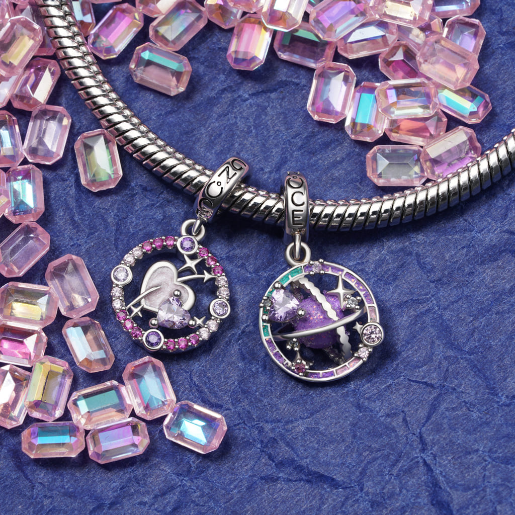 Gnoce Romantic Love Universe Pendant Dangle Charm_3