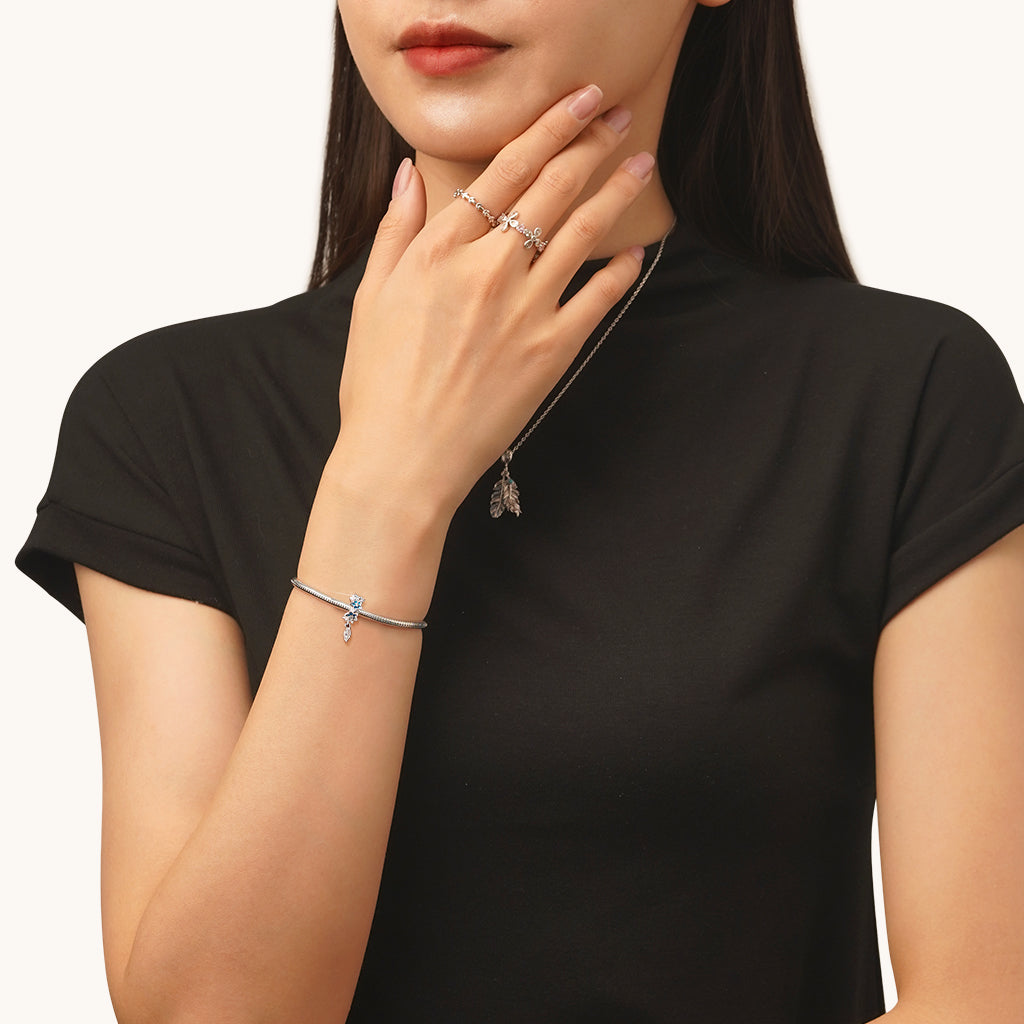 Gnoce Blue Dripping Flower Stopper Charm_4