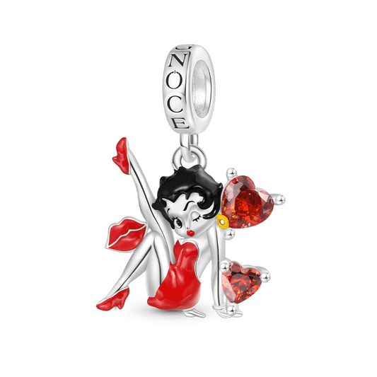 Gnoce Bold Red Dress Betty Boop Pendant Dangle Charm_1