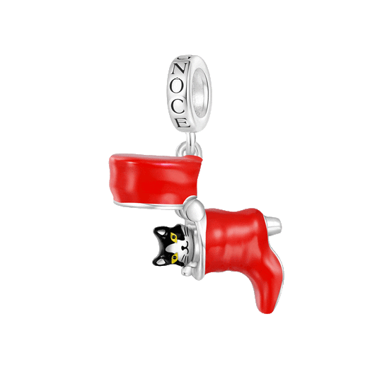 Gnoce Puss In Boots Openable Red Boot Pendant Dangle Charm_1