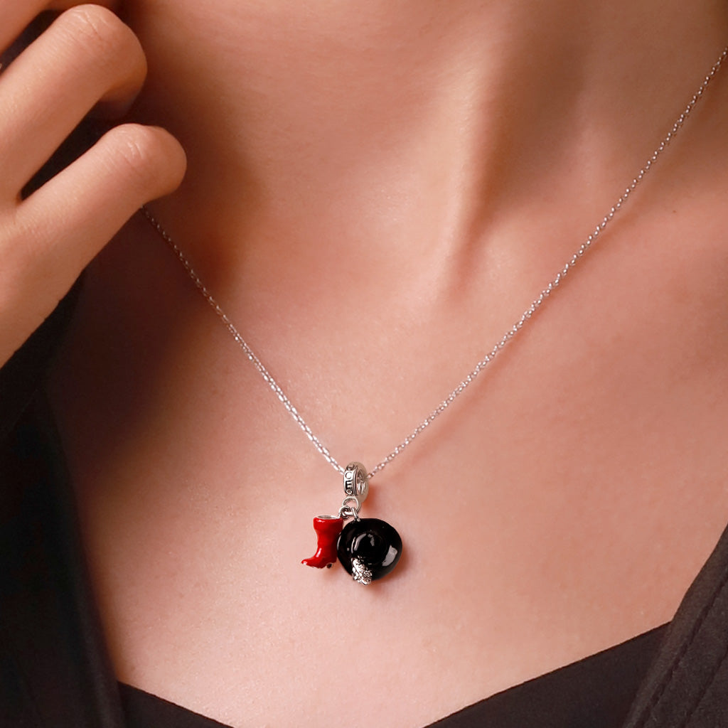 Gnoce Puss In Boots Red Boot & Hat Pendant Dangle Charm_5