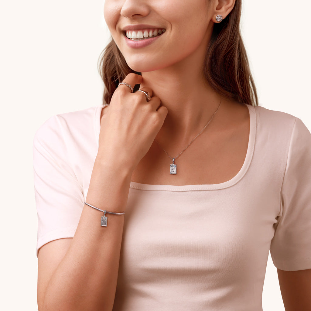 Gnoce Engravable Calendar Birthstone Pendant Dangle Charm_6